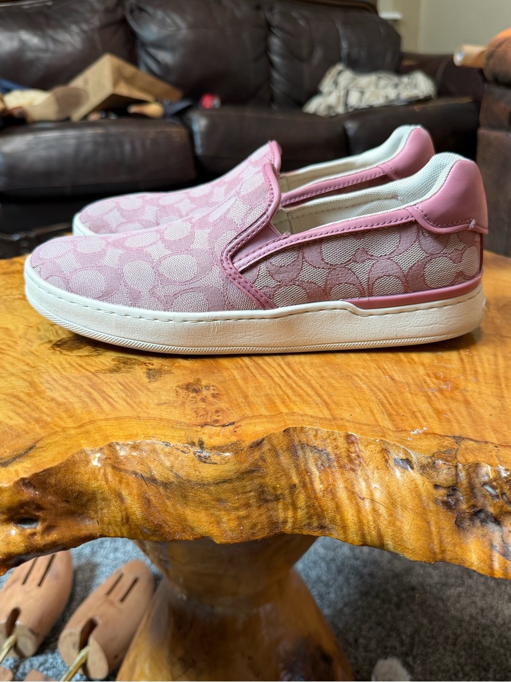 Coach Wells Women's Signature Slip-On Sneaker Pink C4393 Size 9B No Box